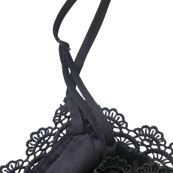 Jack by Bb Dakota womens mini dress size small black/red color mesh floral print - Picture 14 of 16